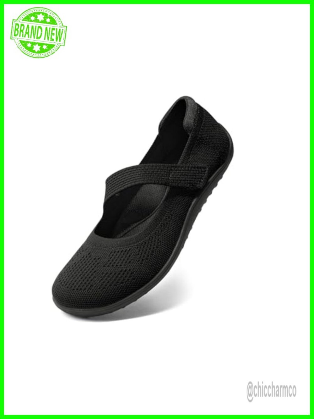 Wide Toe Box Mary Jane Flats, Adjustable Straps, Knit, Washable, Comfortable